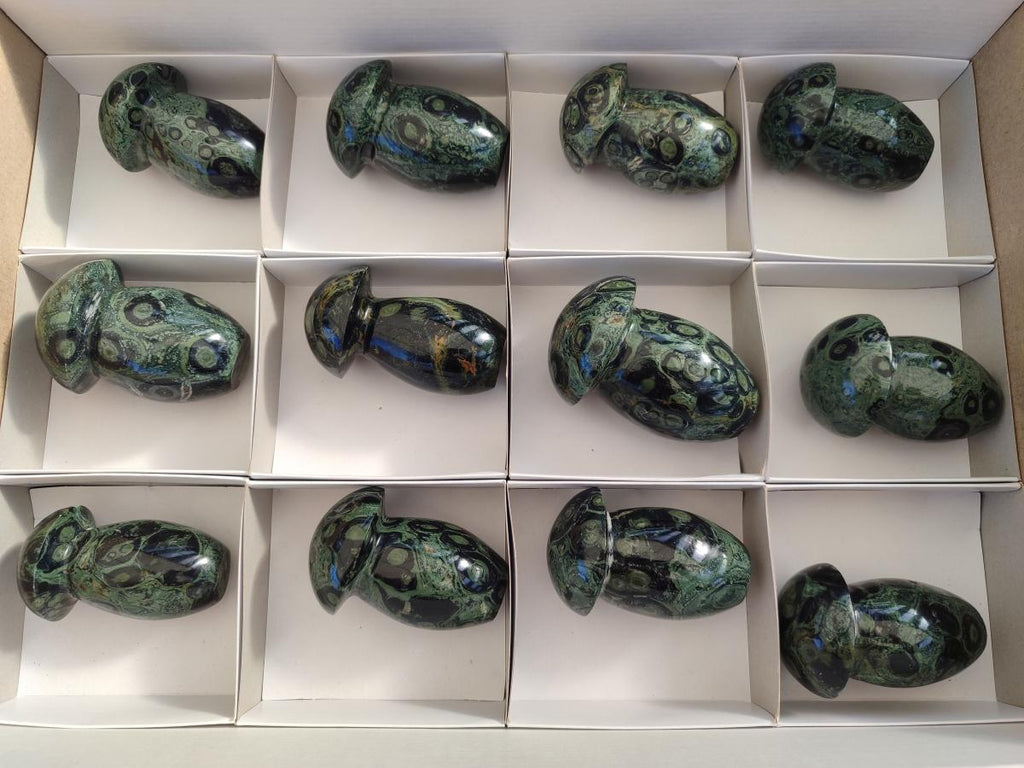 Polished Stromatolite "Kambaba Jasper" Mushrooms x 12 From Katsepy, Madagascar - Toprock Gemstones and Minerals 