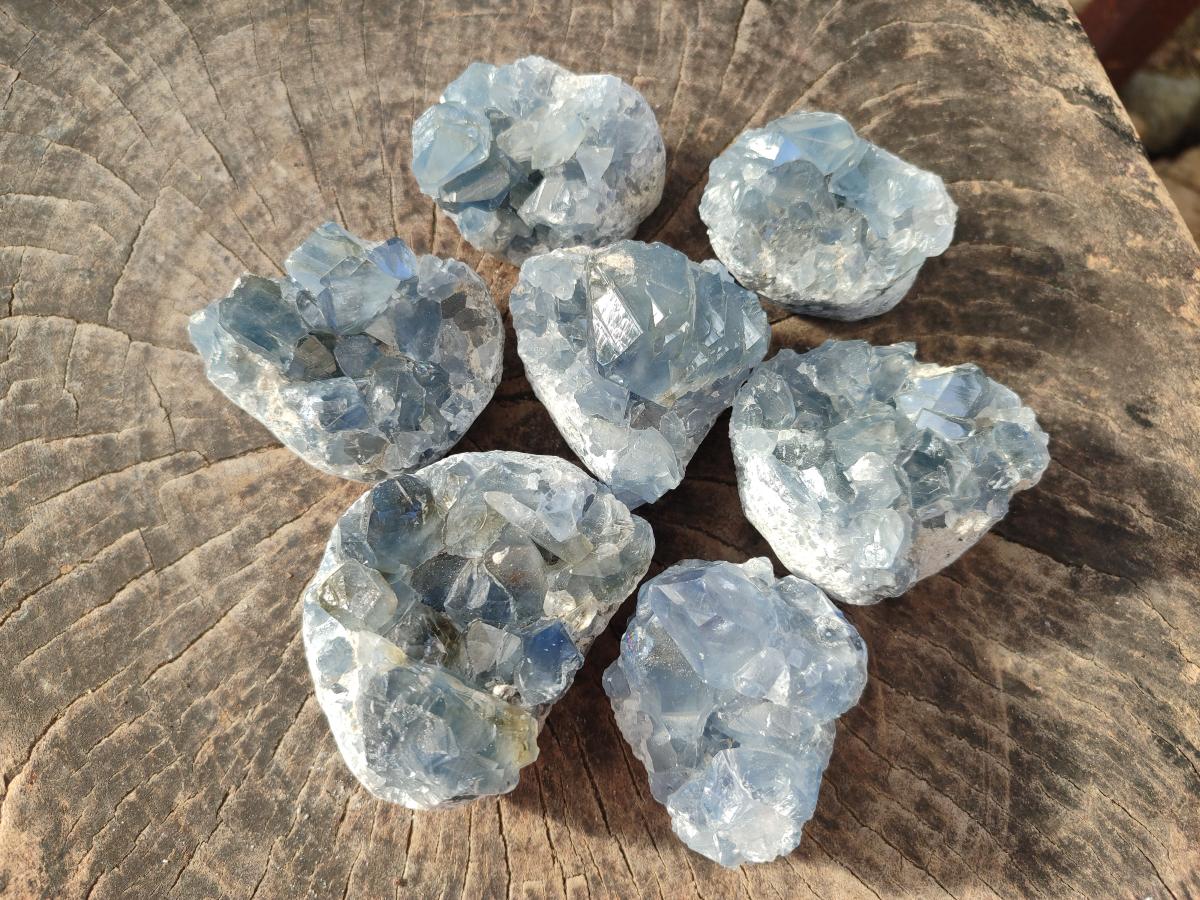 Natural Blue Celestite Specimens x 31 From Sakoany, Madagascar - Toprock Gemstones and Minerals 
