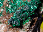 Natural Cabinet Sized Ball Malachite Specimens Coated with Drusy Quartz on Dolomite x 3 From Mindingi Mine, Congo - Toprock Gemstones and Minerals 