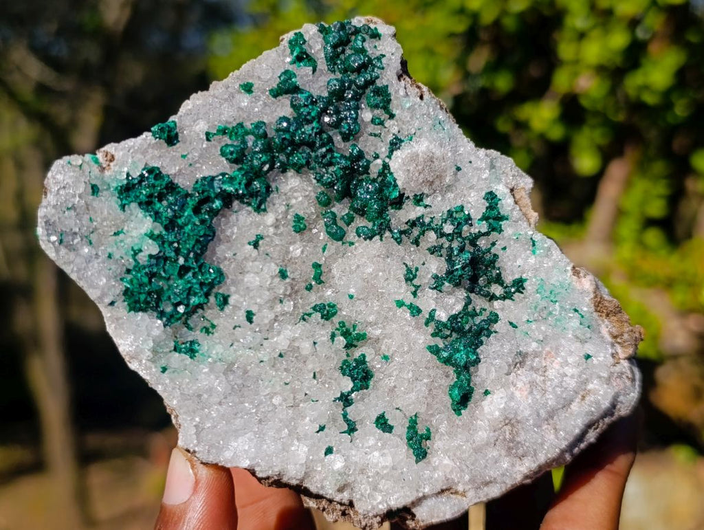 Natural Cabinet Sized Ball Malachite Specimens Coated with Drusy Quartz on Dolomite x 3 From Mindingi Mine, Congo - Toprock Gemstones and Minerals 