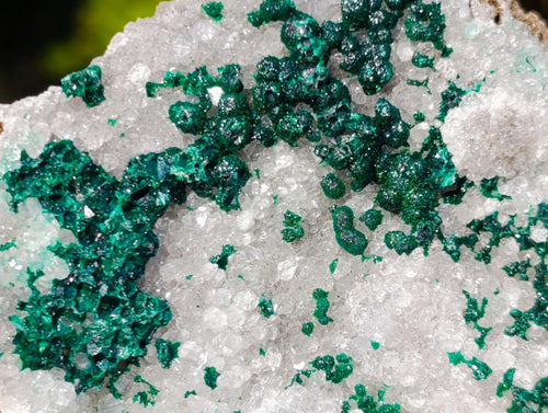 Natural Cabinet Sized Ball Malachite Specimens Coated with Drusy Quartz on Dolomite x 3 From Mindingi Mine, Congo - Toprock Gemstones and Minerals 