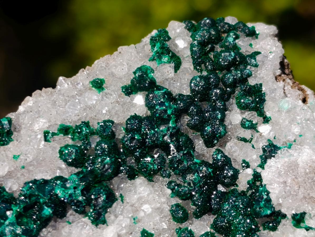 Natural Cabinet Sized Ball Malachite Specimens Coated with Drusy Quartz on Dolomite x 3 From Mindingi Mine, Congo - Toprock Gemstones and Minerals 