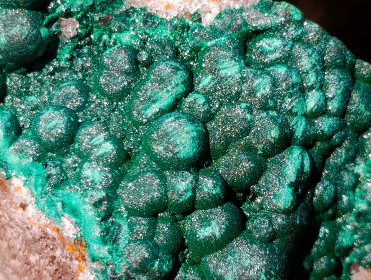 Natural Cabinet Sized Ball Malachite Specimens Coated with Drusy Quartz on Dolomite x 3 From Mindingi Mine, Congo - Toprock Gemstones and Minerals 