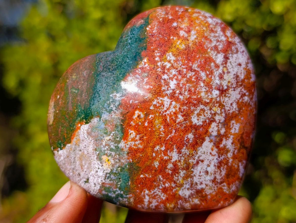 Polished Ocean Jasper Hearts x 6 From Northwest Coast, Madagascar - Toprock Gemstones and Minerals 