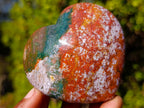 Polished Ocean Jasper Hearts x 6 From Northwest Coast, Madagascar - Toprock Gemstones and Minerals 