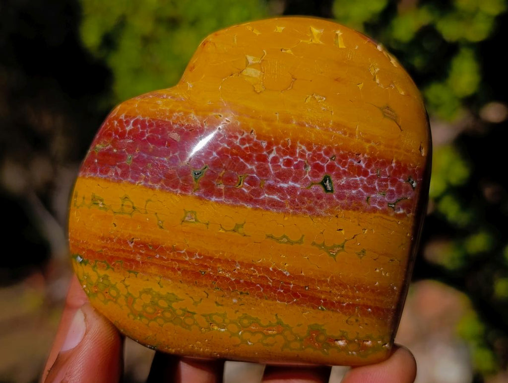 Polished Ocean Jasper Hearts x 6 From Northwest Coast, Madagascar - Toprock Gemstones and Minerals 