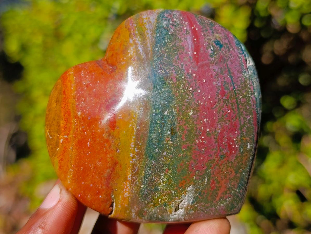 Polished Ocean Jasper Hearts x 6 From Northwest Coast, Madagascar - Toprock Gemstones and Minerals 