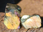 Polished One Side Labradorite Slices x 70 From Madagascar - Toprock Gemstones and Minerals 