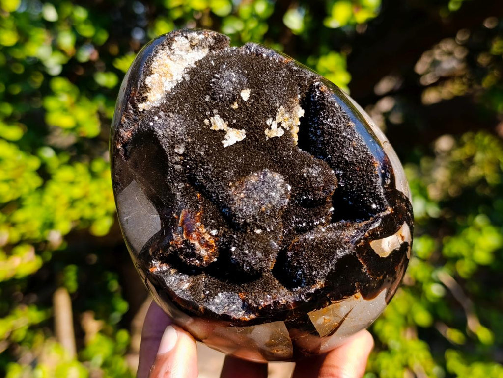 Polished Septerye Sauvage "Dragons Egg" Geodes x 2 From Mahajanga, Madagascar - Toprock Gemstones and Minerals 