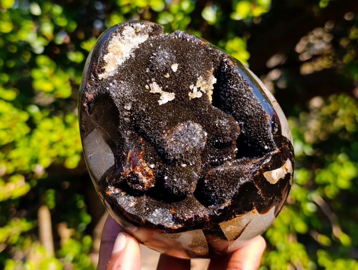 Polished Septerye Sauvage "Dragons Egg" Geodes x 2 From Mahajanga, Madagascar - Toprock Gemstones and Minerals 