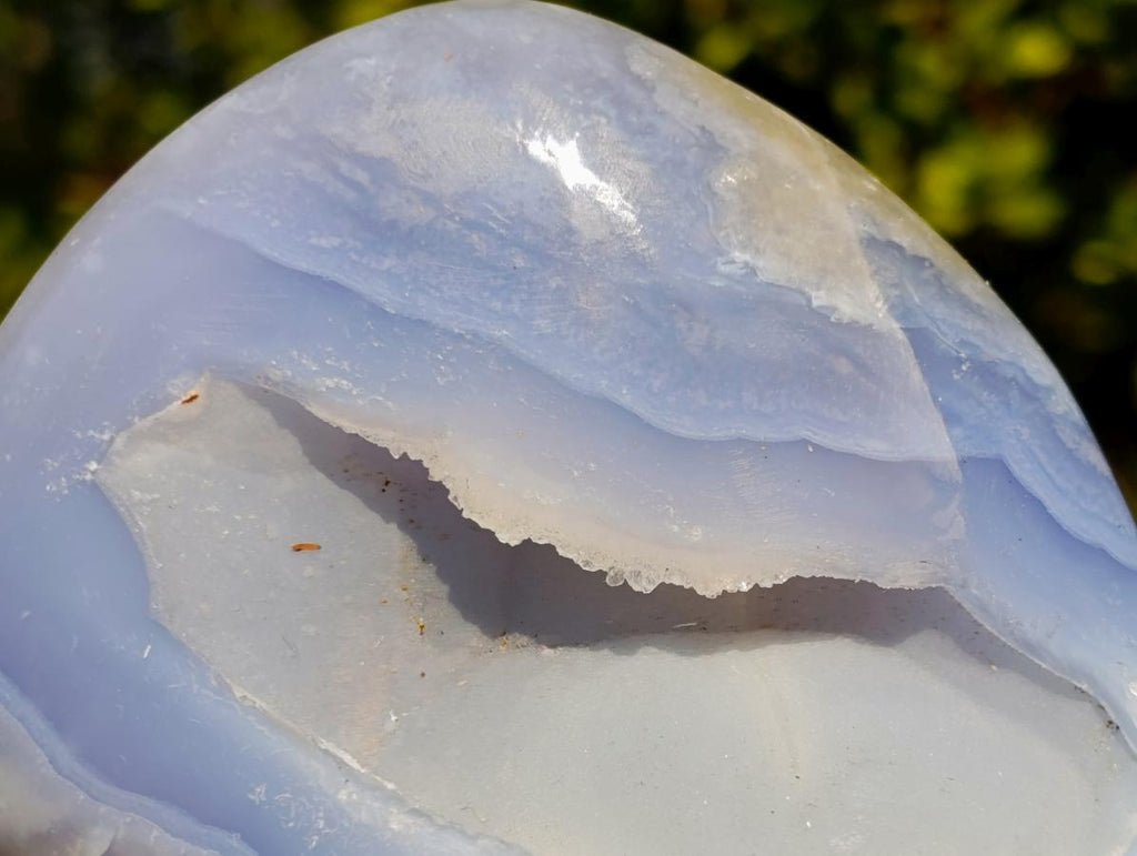 Polished Blue Lace Agate Standing Display Pieces x 2 From Nsanje, Malawi - Toprock Gemstones and Minerals 