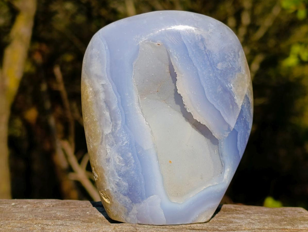 Polished Blue Lace Agate Standing Display Pieces x 2 From Nsanje, Malawi - Toprock Gemstones and Minerals 