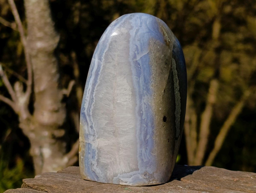 Polished Blue Lace Agate Standing Display Pieces x 2 From Nsanje, Malawi - Toprock Gemstones and Minerals 