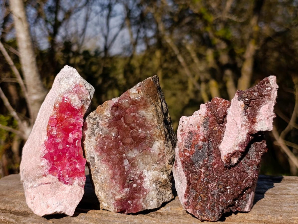 Natural Spherocobaltite Specimens x 3 From Musonoi Mine, Congo - Toprock Gemstones and Minerals 