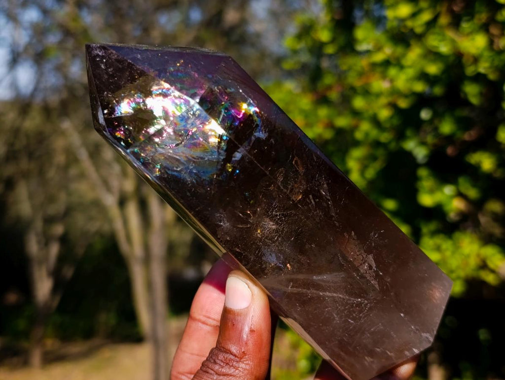 Polished Smokey Quartz Crystals x 2 From Madagascar - Toprock Gemstones and Minerals 