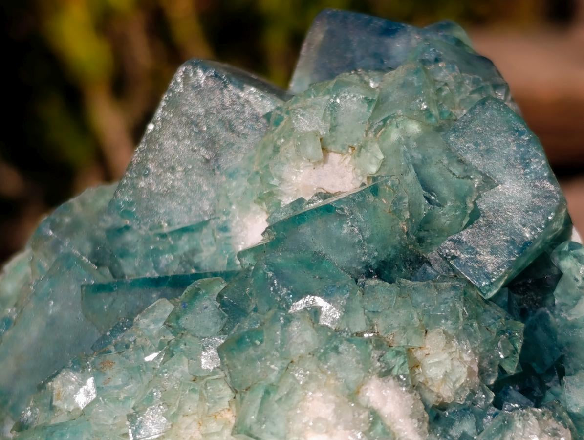 Natural Green Cubic Fluorite Specimens x 2 From Mandrosonoro, Madagascar - Toprock Gemstones and Minerals 