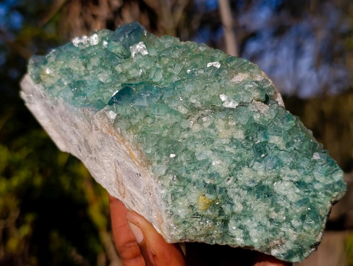 Natural Green Cubic Fluorite Specimens x 2 From Mandrosonoro, Madagascar - Toprock Gemstones and Minerals 