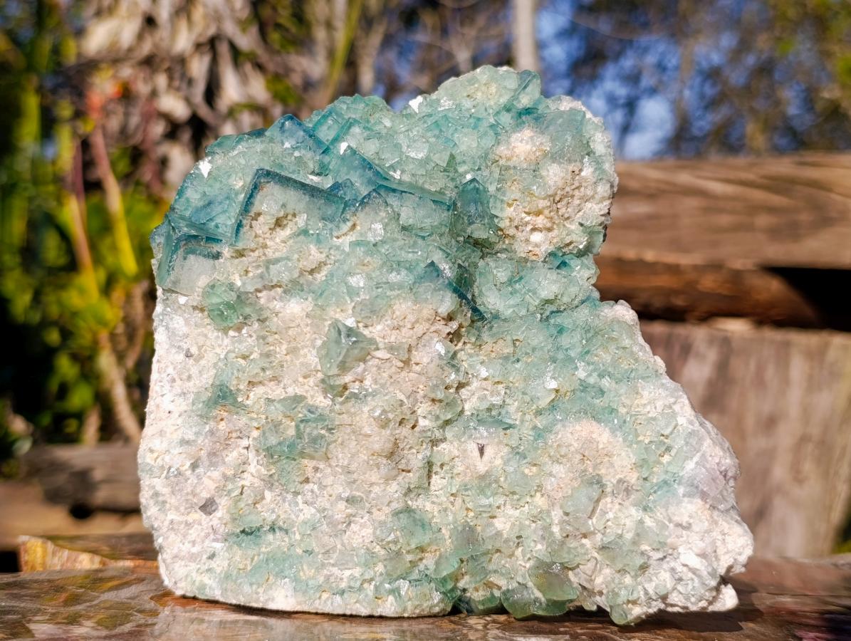 Natural Green Cubic Fluorite Specimens x 2 From Mandrosonoro, Madagascar - Toprock Gemstones and Minerals 