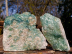 Natural Green Cubic Fluorite Specimens x 2 From Mandrosonoro, Madagascar - Toprock Gemstones and Minerals 