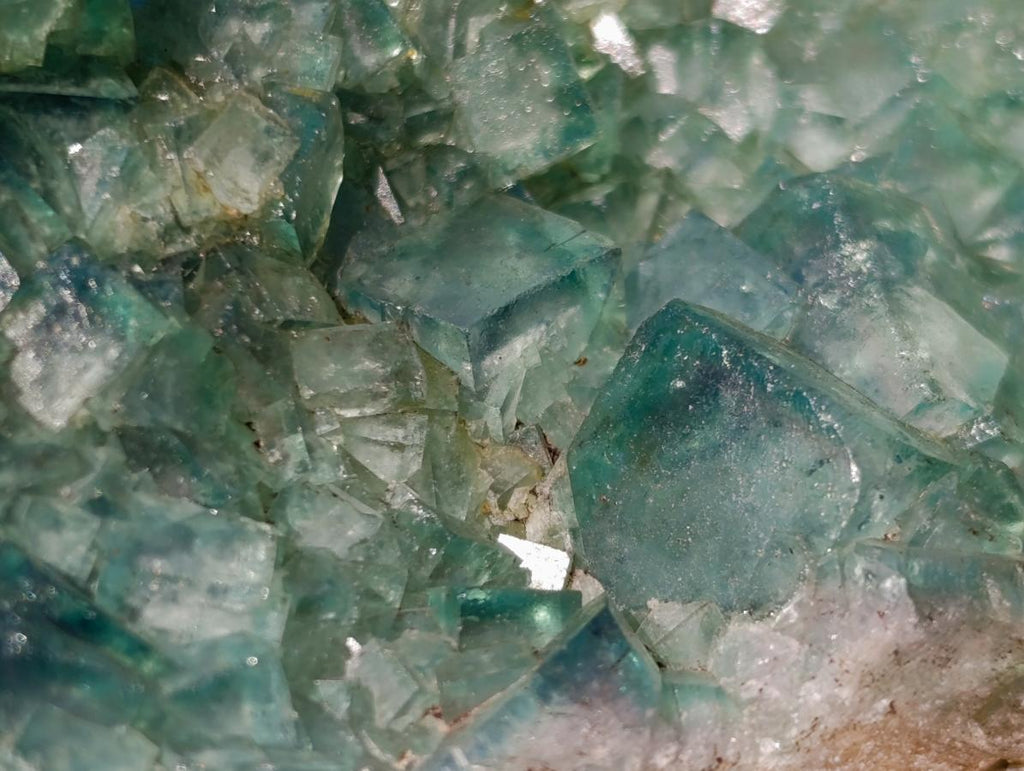Natural Green Cubic Fluorite Specimens x 2 From Mandrosonoro, Madagascar - Toprock Gemstones and Minerals 