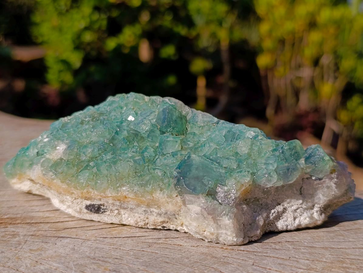 Natural Green Cubic Fluorite Specimens x 2 From Mandrosonoro, Madagascar - Toprock Gemstones and Minerals 