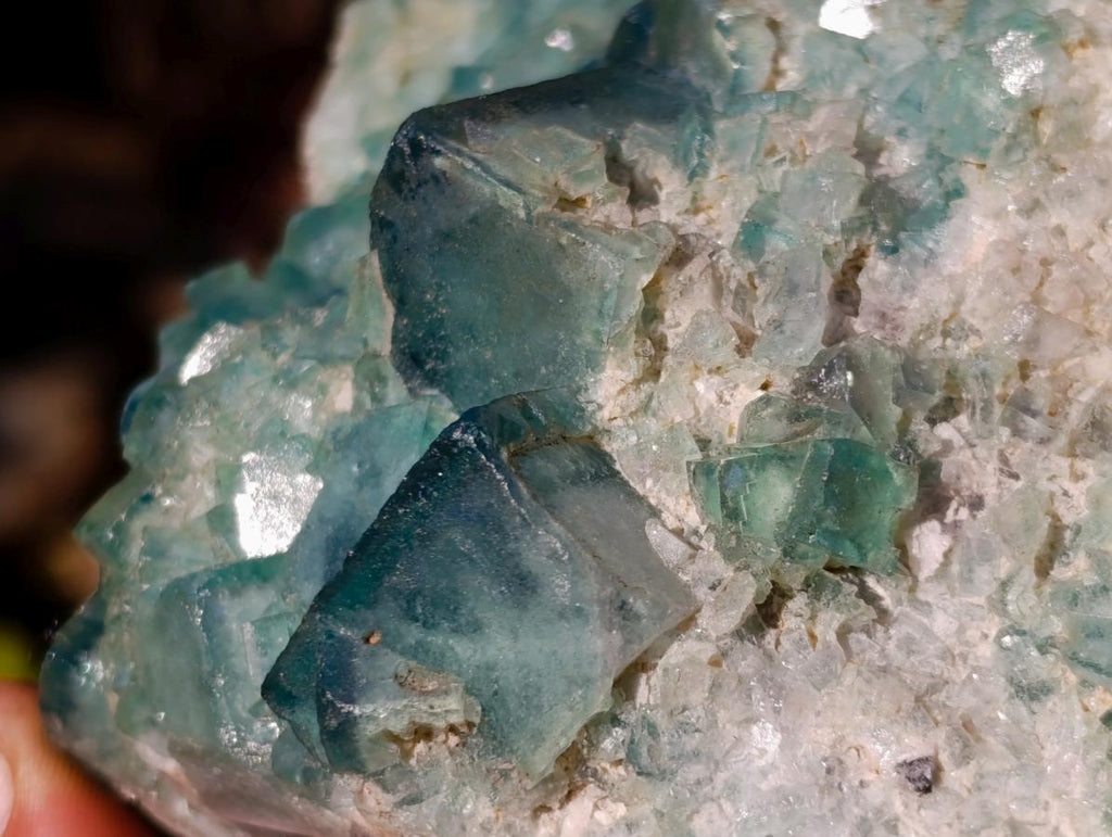 Natural Green Cubic Fluorite Specimens x 2 From Mandrosonoro, Madagascar - Toprock Gemstones and Minerals 