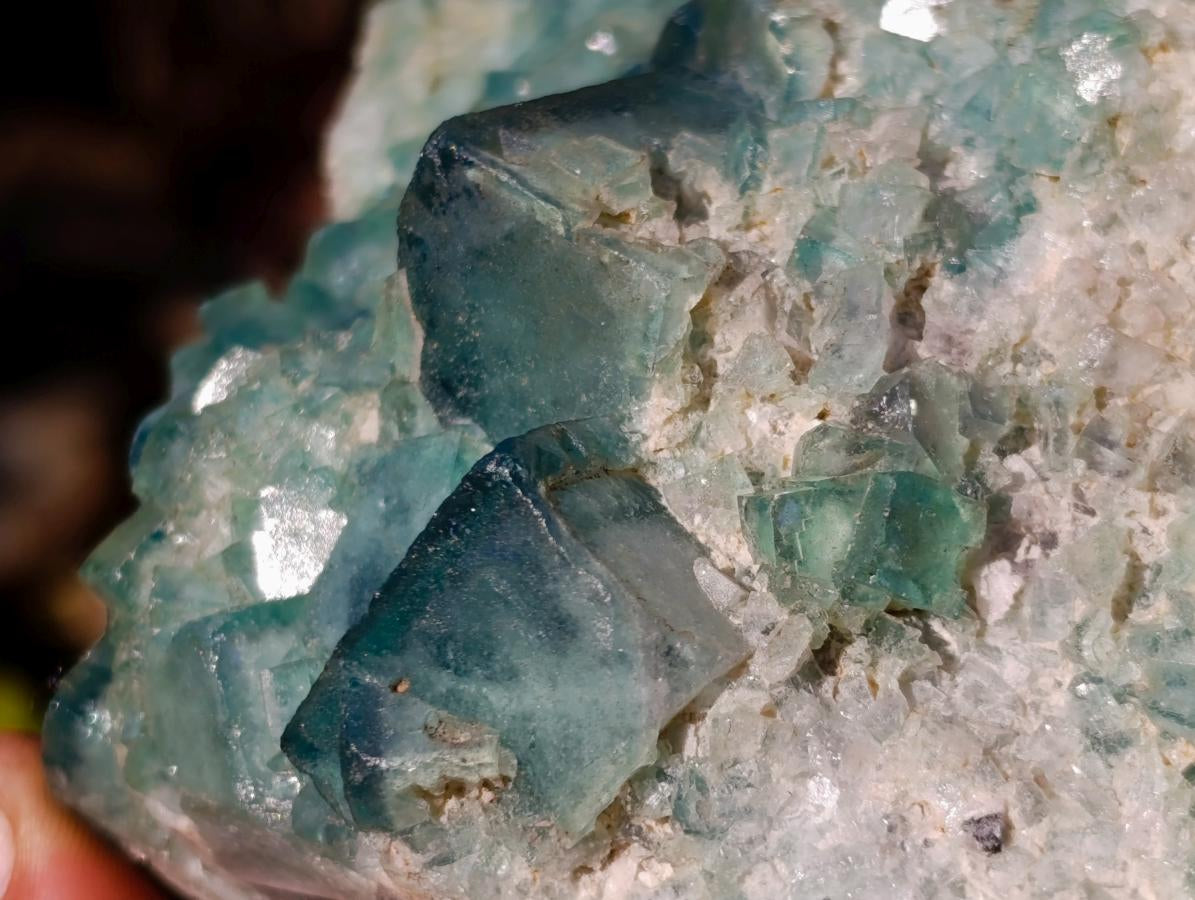 Natural Green Cubic Fluorite Specimens x 2 From Mandrosonoro, Madagascar - Toprock Gemstones and Minerals 