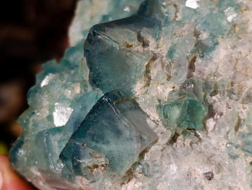 Natural Green Cubic Fluorite Specimens x 2 From Mandrosonoro, Madagascar - Toprock Gemstones and Minerals 