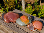 Polished Polychrome Jasper Twin Hearts x 3 From NW Coast, Madagascar - Toprock Gemstones and Minerals 