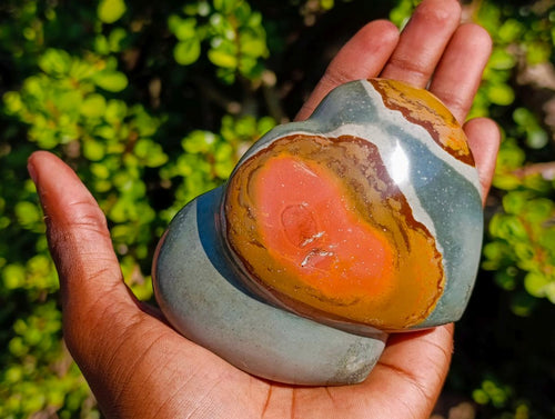 Polished Polychrome Jasper Twin Hearts x 3 From NW Coast, Madagascar - Toprock Gemstones and Minerals 