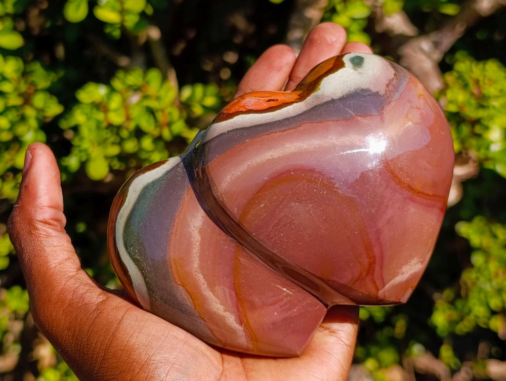 Polished Polychrome Jasper Twin Hearts x 3 From NW Coast, Madagascar - Toprock Gemstones and Minerals 