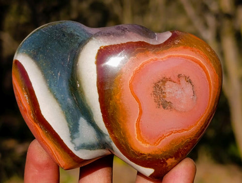 Polished Polychrome Jasper Twin Hearts x 3 From NW Coast, Madagascar - Toprock Gemstones and Minerals 