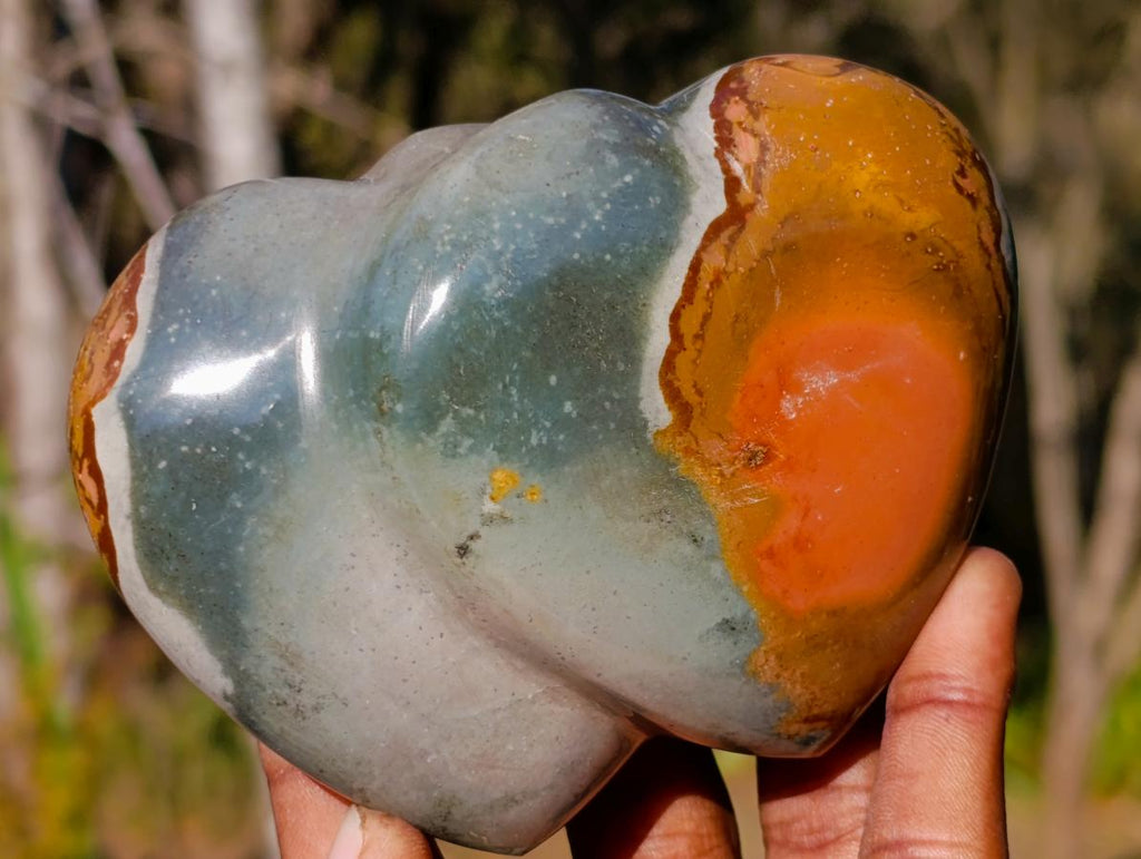 Polished Polychrome Jasper Twin Hearts x 3 From NW Coast, Madagascar - Toprock Gemstones and Minerals 