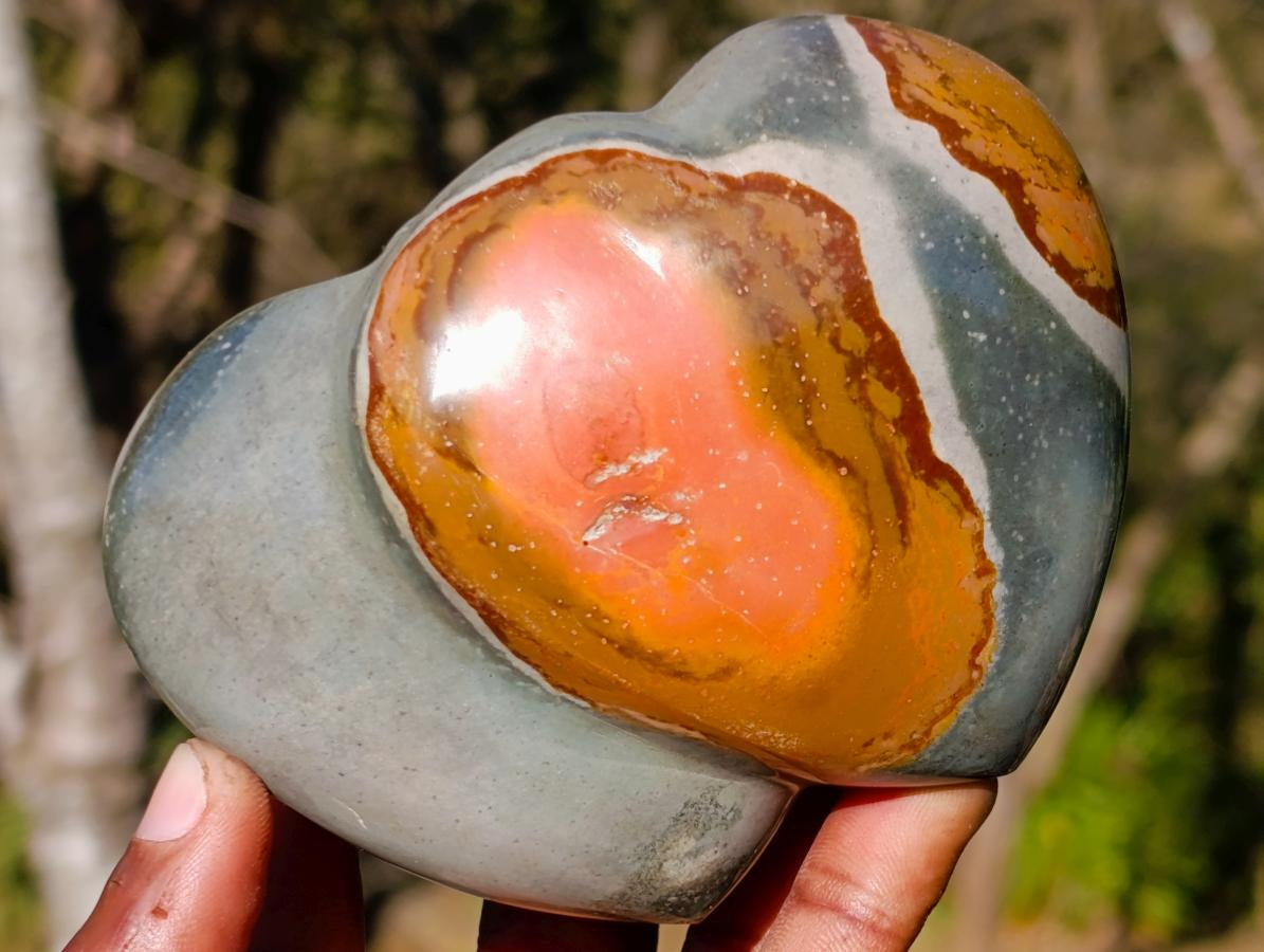 Polished Polychrome Jasper Twin Hearts x 3 From NW Coast, Madagascar - Toprock Gemstones and Minerals 