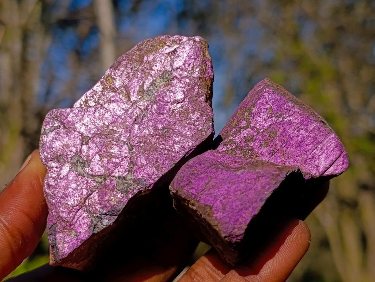 Natural Metallic Cobbed Purpurite Specimens x 12 From Erongo, Namibia - Toprock Gemstones and Minerals 