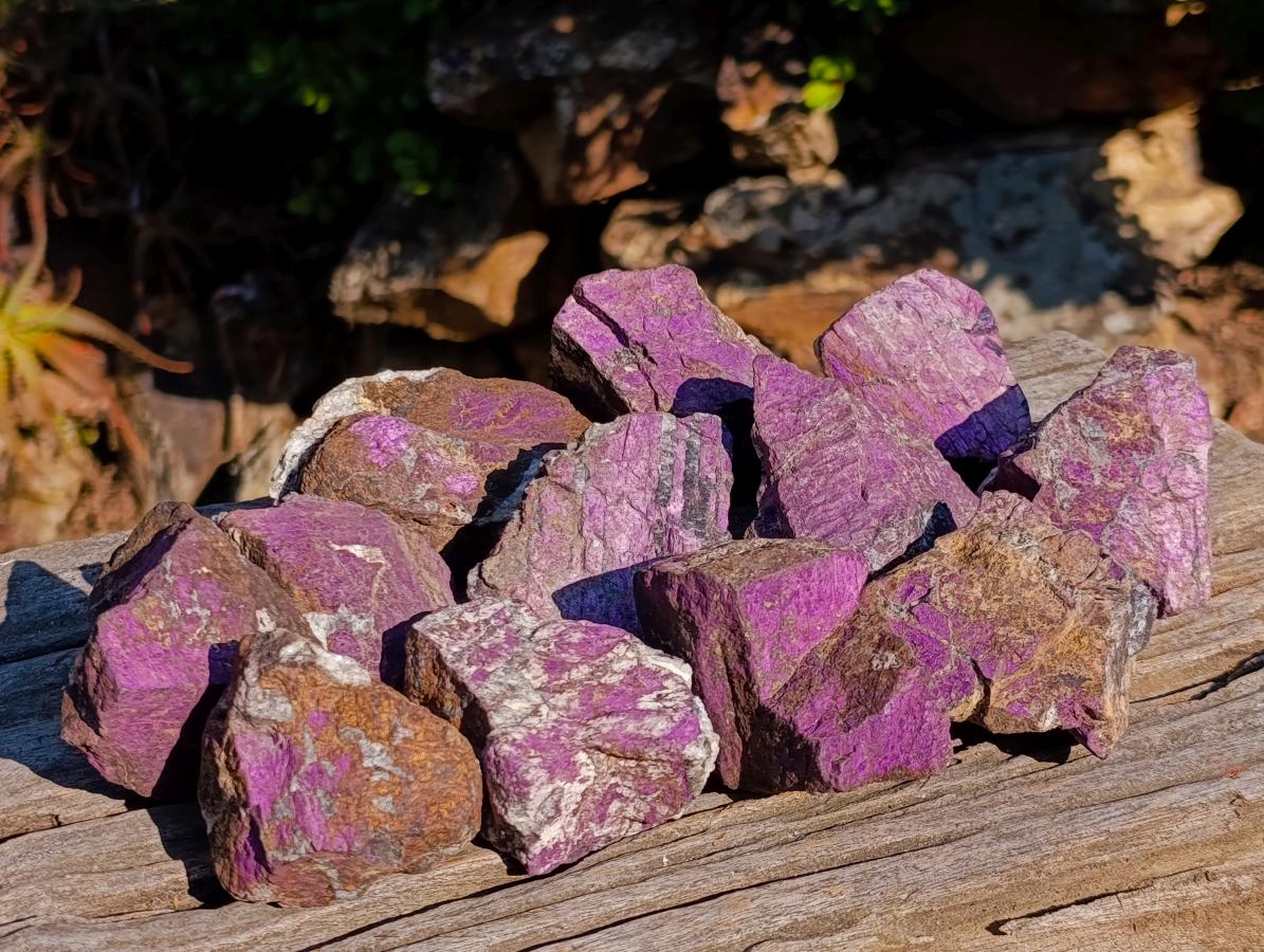 Natural Metallic Cobbed Purpurite Specimens x 12 From Erongo, Namibia - Toprock Gemstones and Minerals 