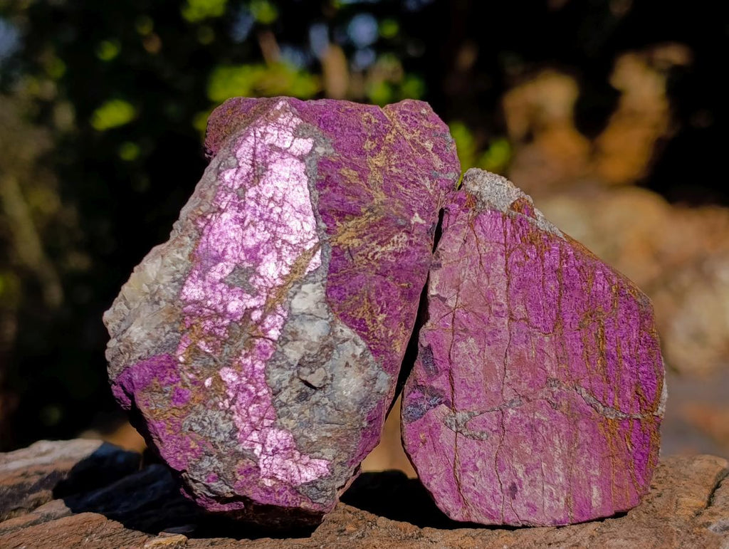 Natural Metallic Cobbed Purpurite Specimens x 12 From Erongo, Namibia - Toprock Gemstones and Minerals 