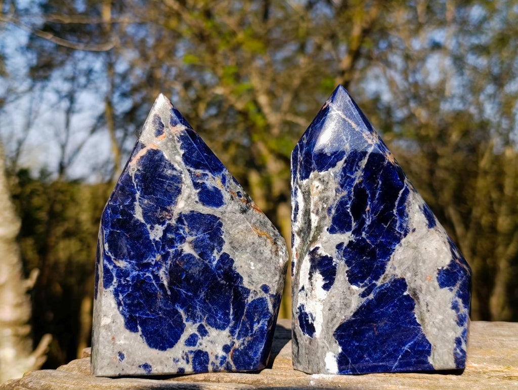 Polished Sodalite Display Crystals x 3 From Kunene River, Namibia - Toprock Gemstones and Minerals 
