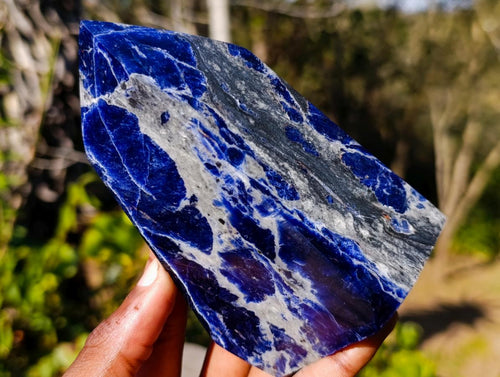 Polished Sodalite Display Crystals x 3 From Kunene River, Namibia - Toprock Gemstones and Minerals 