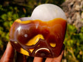 Polished Large Lemur Island Carnelian Agate Crystalline Hearts x 6 From Nosy Varika, Madagascar - Toprock Gemstones and Minerals 