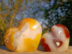 Polished Large Lemur Island Carnelian Agate Crystalline Hearts x 6 From Nosy Varika, Madagascar - Toprock Gemstones and Minerals 