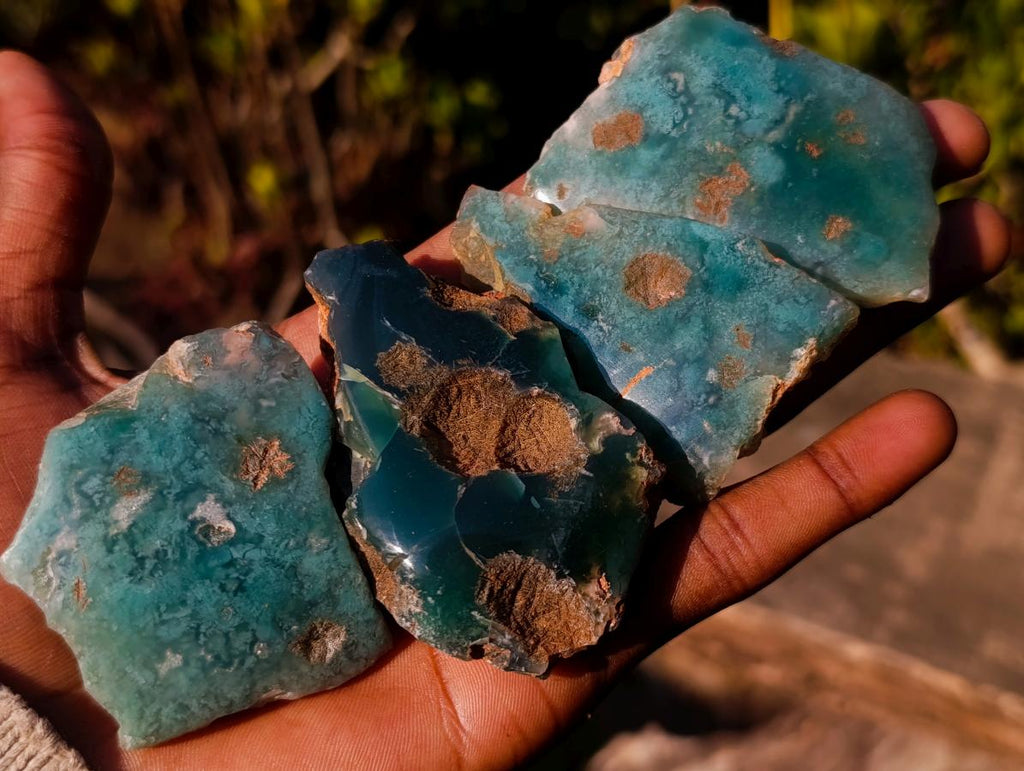 Polished On One Side Mtorolite Chrysoprase Slices x 35 From Mutorashanga, Zimbabwe - Toprock Gemstones and Minerals 