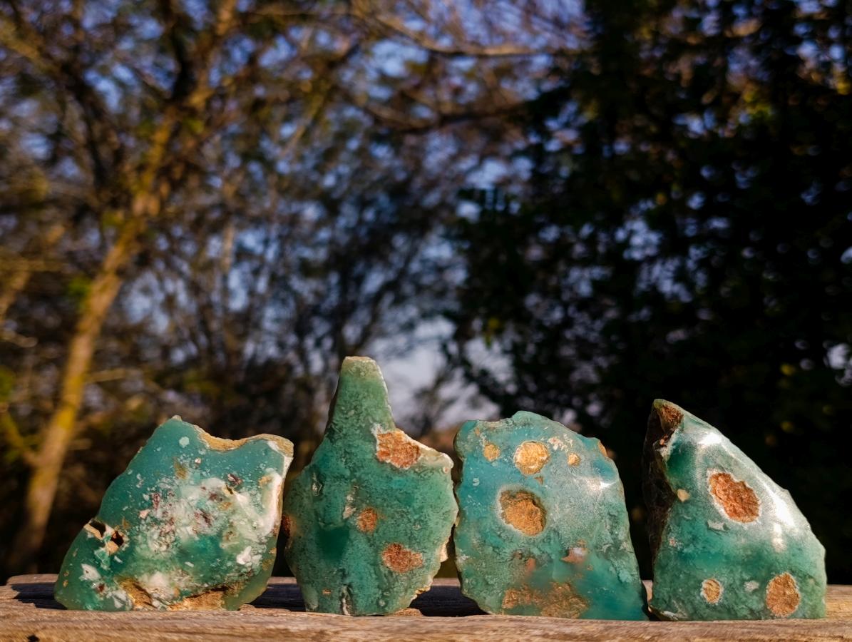 Polished On One Side Mtorolite Chrysoprase Slices x 35 From Mutorashanga, Zimbabwe - Toprock Gemstones and Minerals 