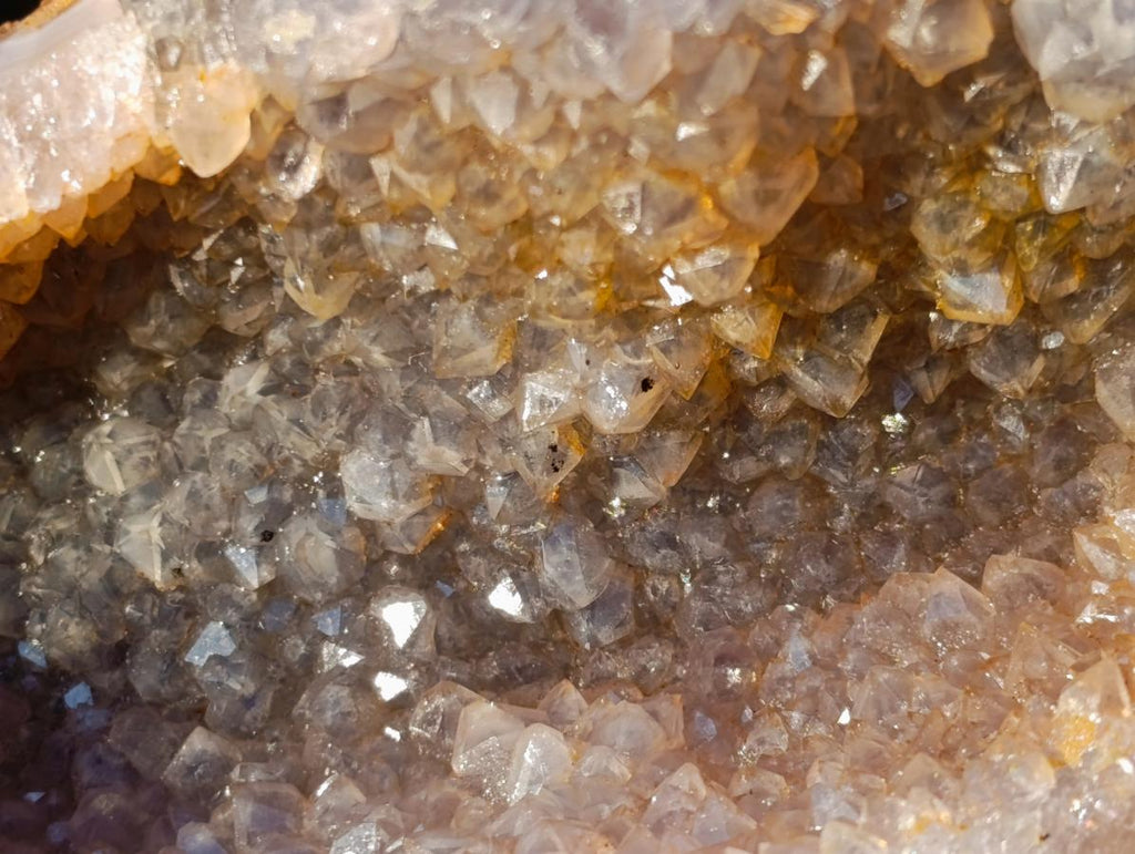Polished and Natural Agate with Crystalline Geode Centres x 3 From Maintirano, Madagascar - Toprock Gemstones and Minerals 