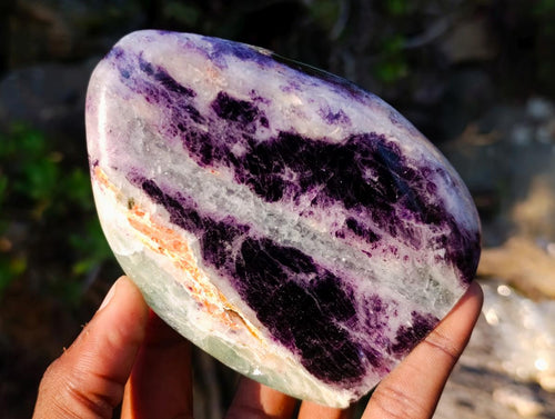 Polished Watermelon Fluorite Standing Display Pieces x 3 From Uis, Namibia - Toprock Gemstones and Minerals 