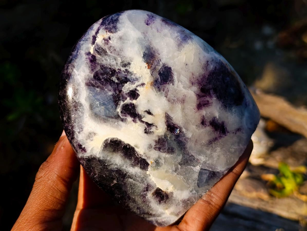 Polished Watermelon Fluorite Standing Display Pieces x 3 From Uis, Namibia - Toprock Gemstones and Minerals 