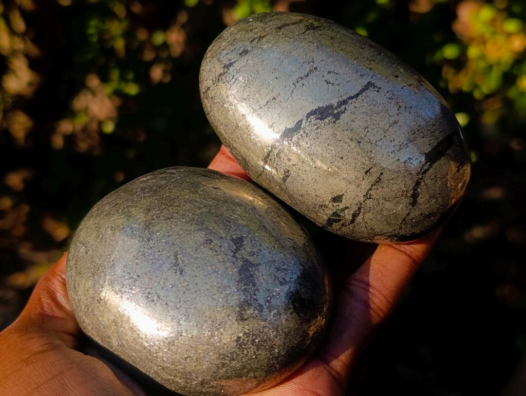 Polished Basalt Pharaoh Stone Galets x 3 From Iron Duke Mine, Zimbabwe - Toprock Gemstones and Minerals 