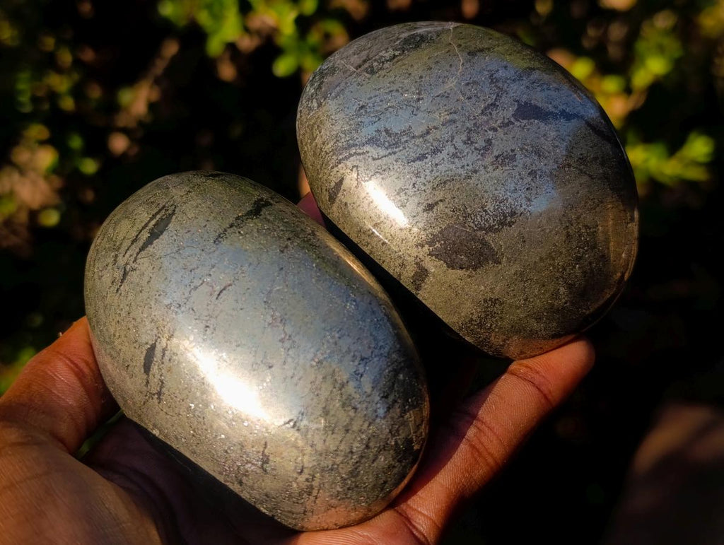Polished Basalt Pharaoh Stone Galets x 3 From Iron Duke Mine, Zimbabwe - Toprock Gemstones and Minerals 