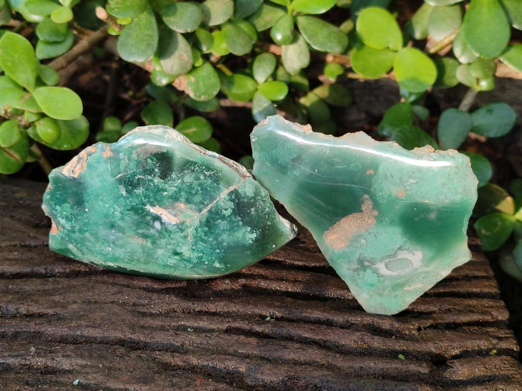 Polished on One Side Mtorolite Chrysoprase Slices x 12 From Mutorashanga, Zimbabwe - Toprock Gemstones and Minerals 