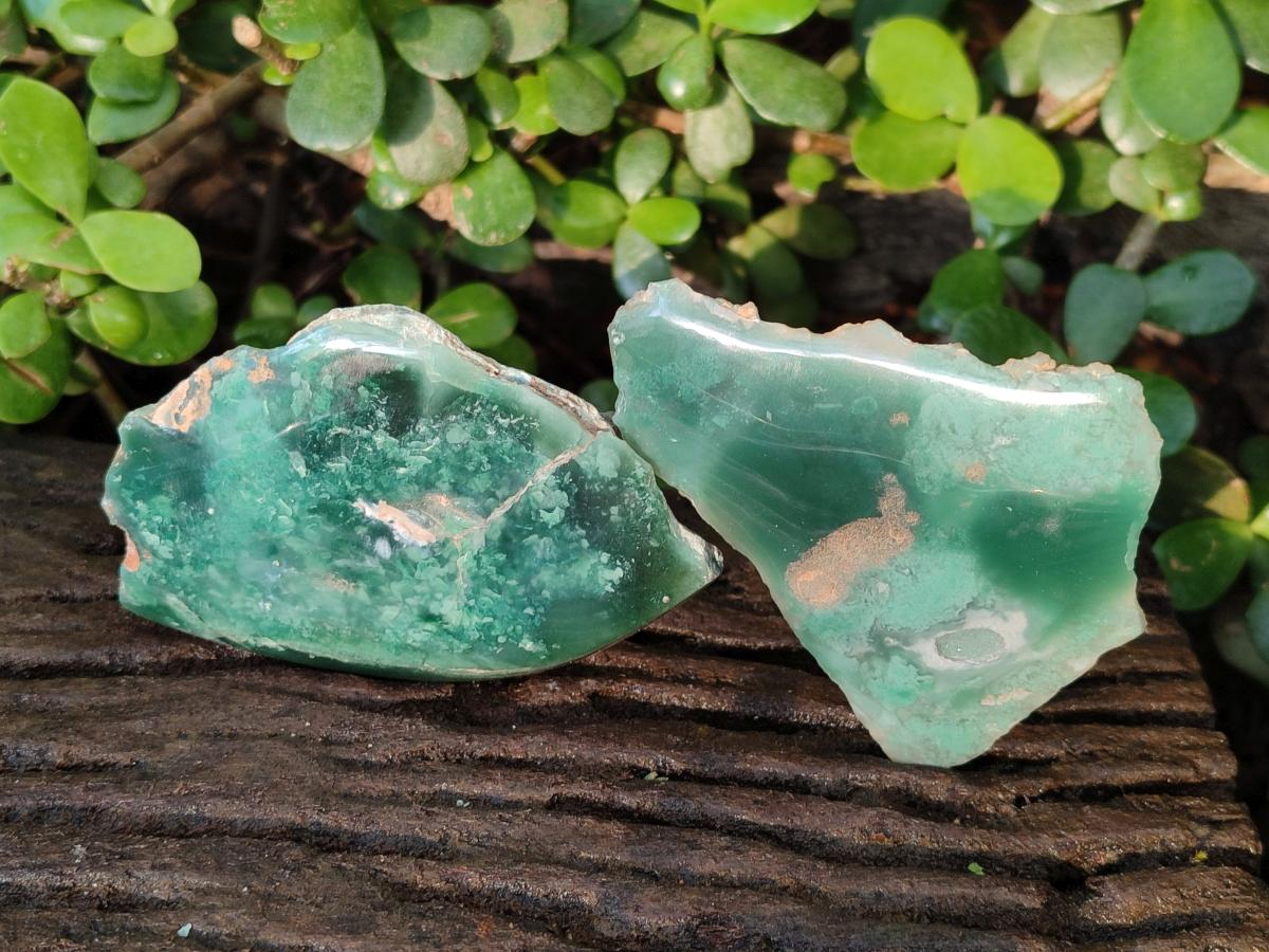 Polished on One Side Mtorolite Chrysoprase Slices x 12 From Mutorashanga, Zimbabwe - Toprock Gemstones and Minerals 
